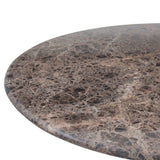 Dauphine 50" Round Dining Table in Dark Emperador Marble with Aged Brass Base from Home Trends & Design - Luna Furniture