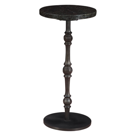 Detroit 10" Side Table in Green Marble with Casted Base from Home Trends & Design - Luna Furniture