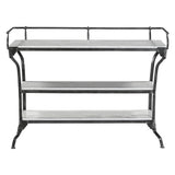 Downey 50" Console Table with White Marble and Black Metal Base from Home Trends & Design - Luna Furniture