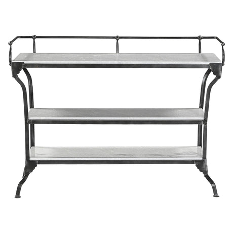 Downey 50" Console Table with White Marble and Black Metal Base from Home Trends & Design - Luna Furniture