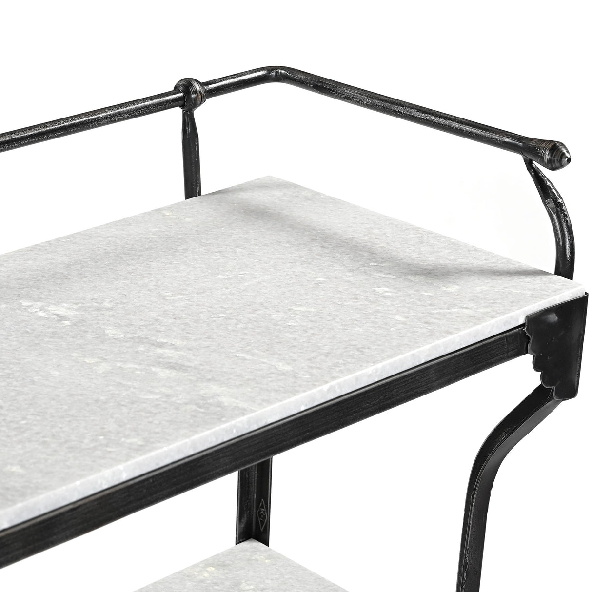 Downey 50" Console Table with White Marble and Black Metal Base from Home Trends & Design - Luna Furniture