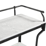 Downey 50" Console Table with White Marble and Black Metal Base from Home Trends & Design - Luna Furniture
