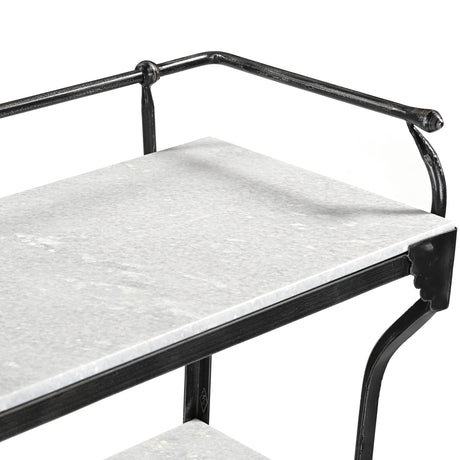 Downey 50" Console Table with White Marble and Black Metal Base from Home Trends & Design - Luna Furniture