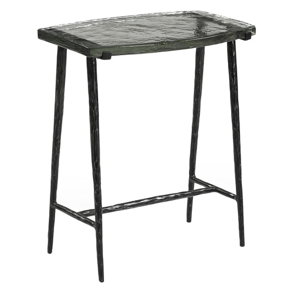 Downey 17" Side Table with Glass Top