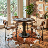 Eiffel 52" Gathering Poker Game Table with White Marble Top