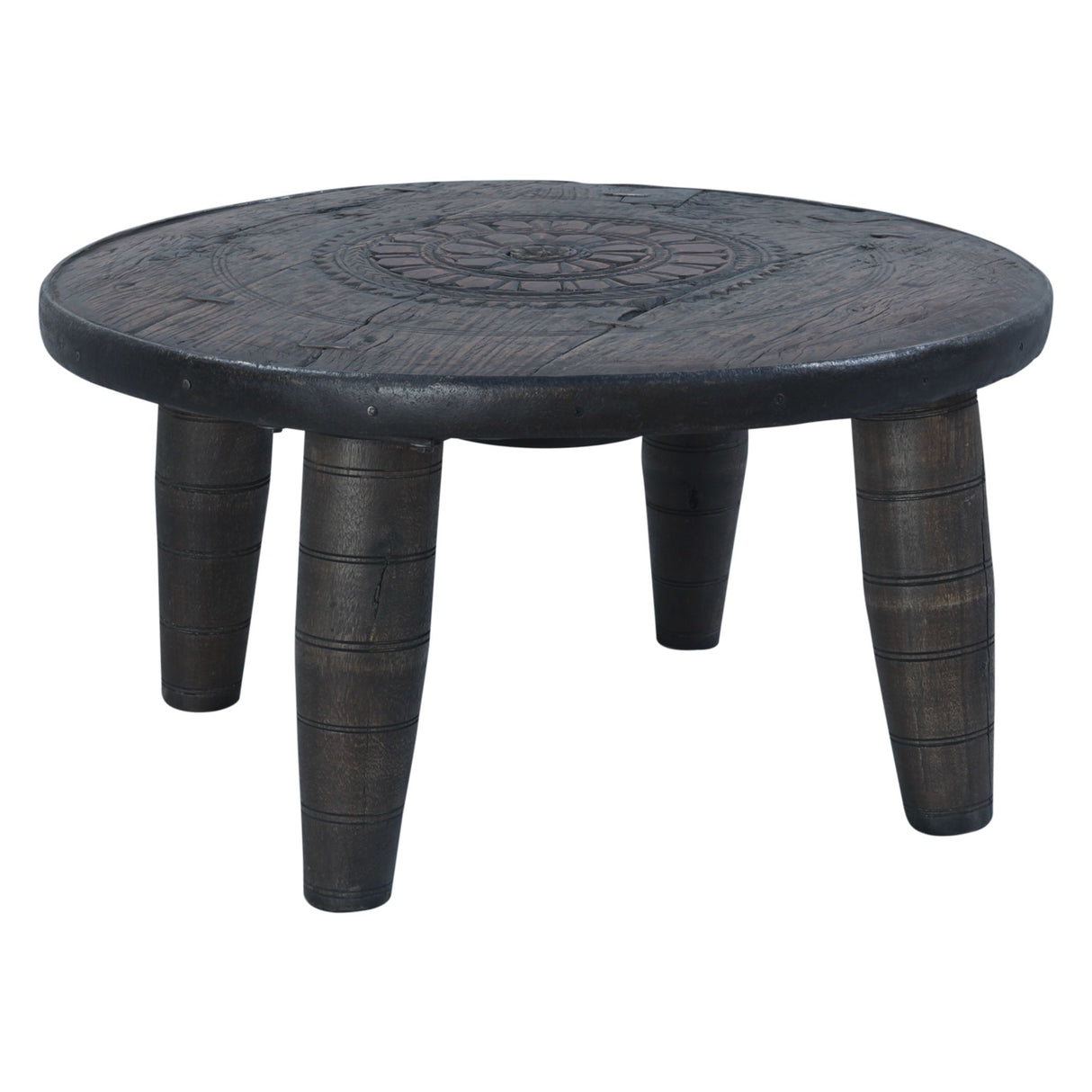 Eiffel 35" Round Wheel Coffee Table from Home Trends & Design - Luna Furniture