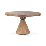 Eiffel 54" Round Dining in Antique Teakwood and Marble Round from Home Trends & Design - Luna Furniture