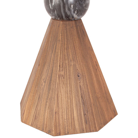 Eiffel 54" Round Dining in Antique Teakwood and Marble Round from Home Trends & Design - Luna Furniture