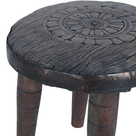 Eiffel 22" Round Wheel Side Table from Home Trends & Design - Luna Furniture