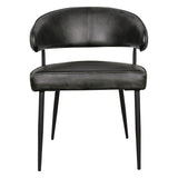 Essex Dover 23" Armchair in Weathered Black Leather, Set of 2 from Home Trends & Design - Luna Furniture