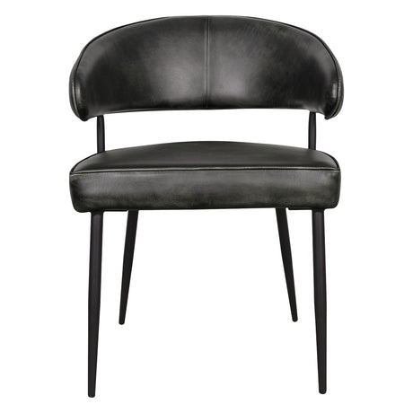 Essex Dover 23" Armchair in Weathered Black Leather, Set of 2 from Home Trends & Design - Luna Furniture