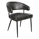 Essex Dover 23" Armchair in Weathered Black Leather, Set of 2 from Home Trends & Design - Luna Furniture