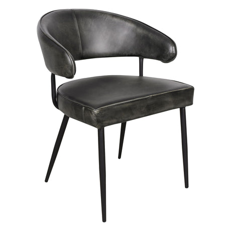 Essex Dover 23" Armchair in Weathered Black Leather, Set of 2 from Home Trends & Design - Luna Furniture