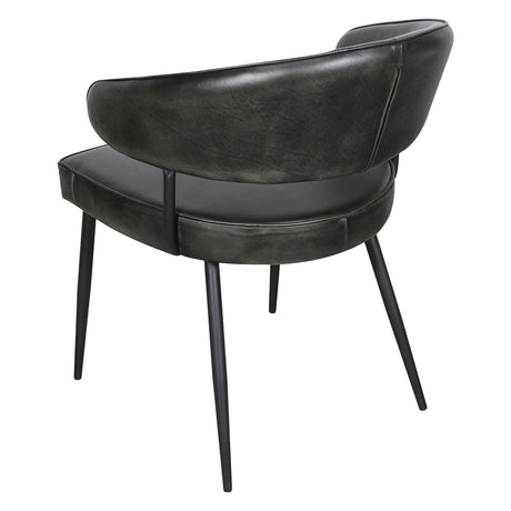 Essex Dover 23" Armchair in Weathered Black Leather, Set of 2 from Home Trends & Design - Luna Furniture