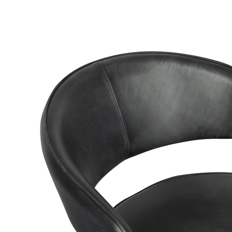 Essex Dover 23" Armchair in Weathered Black Leather, Set of 2 from Home Trends & Design - Luna Furniture