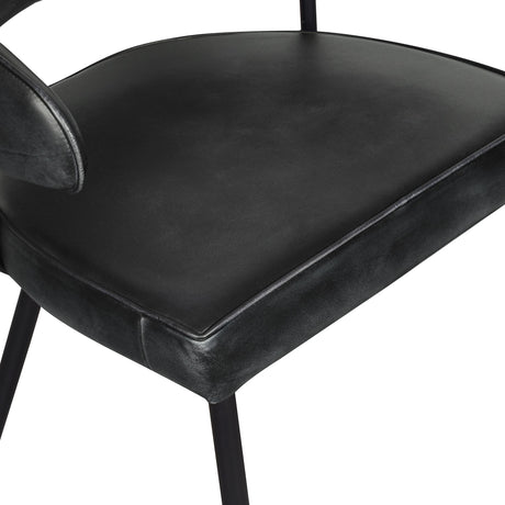 Essex Dover 23" Armchair in Weathered Black Leather, Set of 2 from Home Trends & Design - Luna Furniture