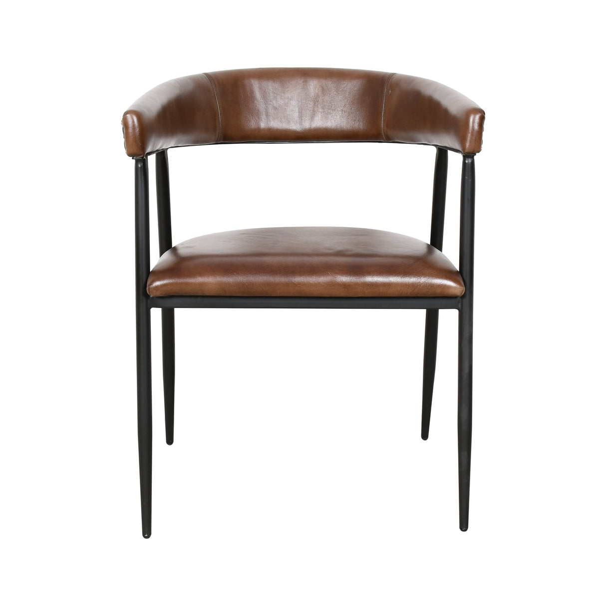 Essex Halstead 23" Dining Chair in Chestnut Leather from Home Trends & Design - Luna Furniture