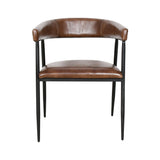 Essex Halstead 23" Dining Chair in Chestnut Leather from Home Trends & Design - Luna Furniture