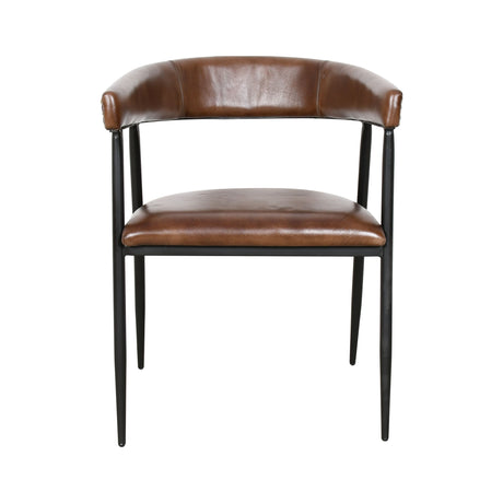 Essex Halstead 23" Dining Chair in Chestnut Leather from Home Trends & Design - Luna Furniture