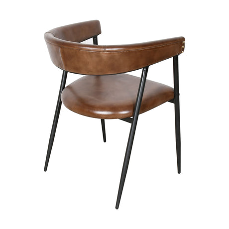 Essex Halstead 23" Dining Chair in Chestnut Leather from Home Trends & Design - Luna Furniture