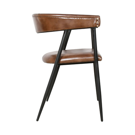 Essex Halstead 23" Dining Chair in Chestnut Leather from Home Trends & Design - Luna Furniture