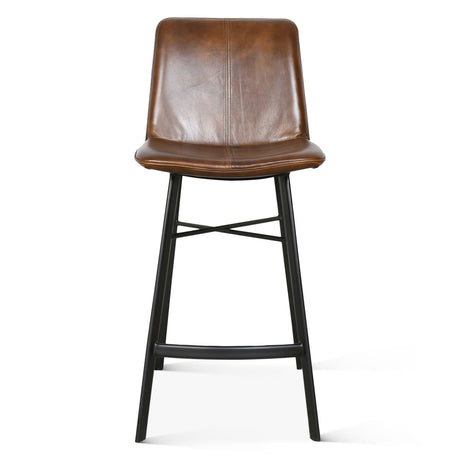 Essex Murphy 18" Counter Chair in Chestnut Leather from Home Trends & Design - Luna Furniture
