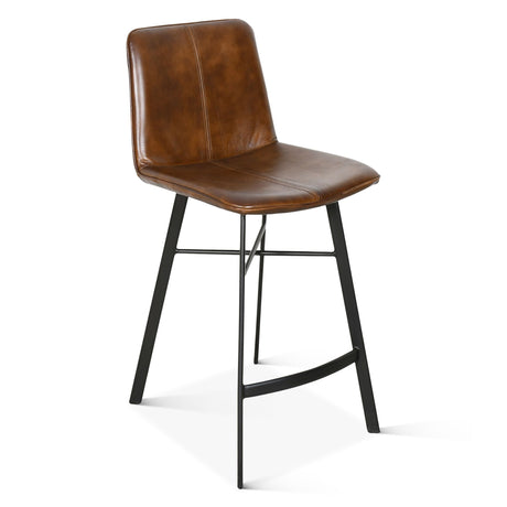 Essex Murphy 18" Counter Chair in Chestnut Leather from Home Trends & Design - Luna Furniture