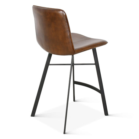Essex Murphy 18" Counter Chair in Chestnut Leather from Home Trends & Design - Luna Furniture