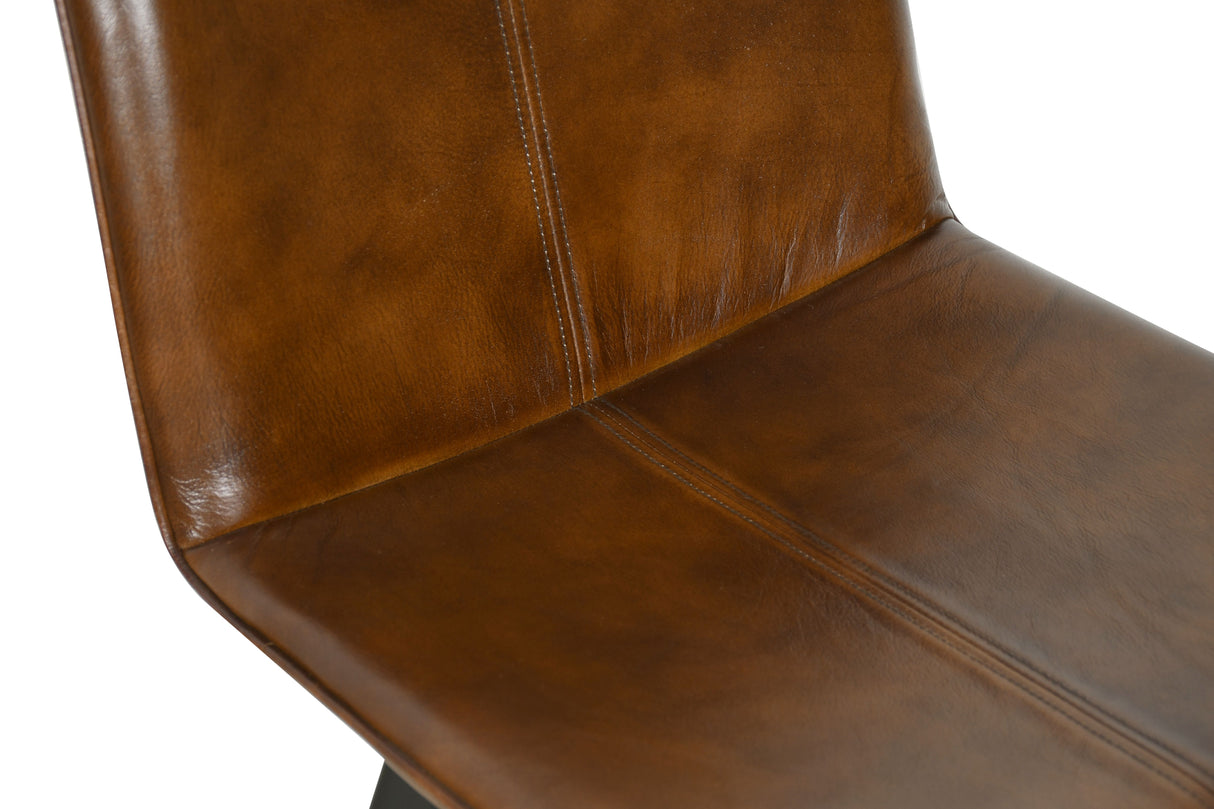 Essex Murphy 18" Dining Chair in Chestnut Leather from Home Trends & Design - Luna Furniture