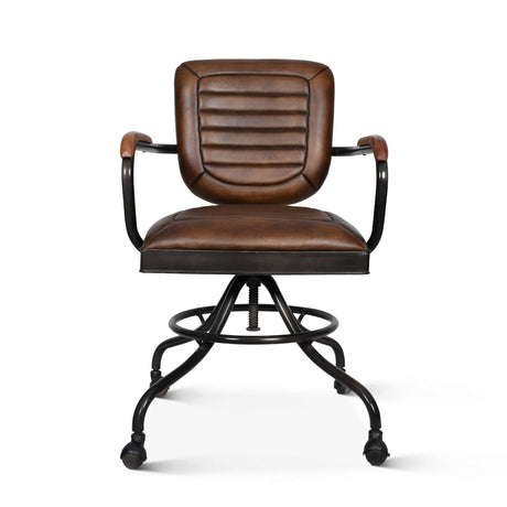 Essex Oden 24" Desk Chair in Antique Whiskey Top Grain Leather from Home Trends & Design - Luna Furniture