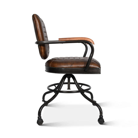 Essex Oden 24" Desk Chair in Antique Whiskey Top Grain Leather from Home Trends & Design - Luna Furniture