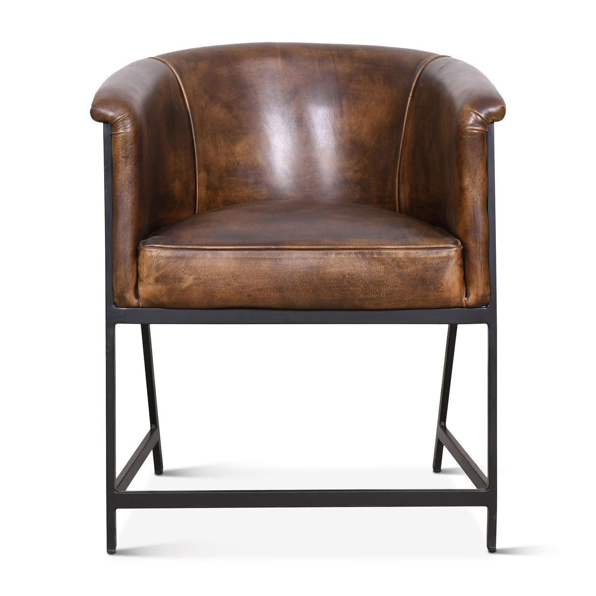 Essex Polo Armchair in Antique Whiskey Leather from Home Trends & Design - Luna Furniture