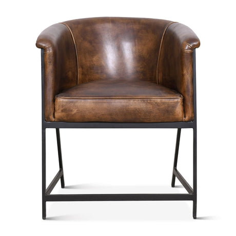 Essex Polo Armchair in Antique Whiskey Leather from Home Trends & Design - Luna Furniture