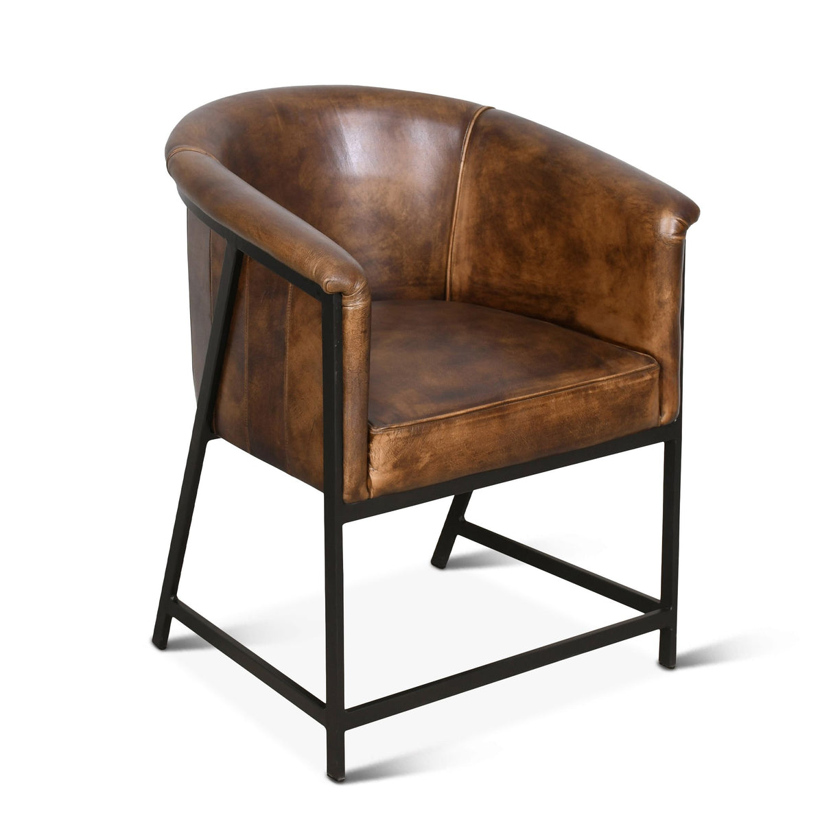 Essex Polo Armchair in Antique Whiskey Leather from Home Trends & Design - Luna Furniture