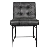 Essex Stockton 19" Dining Chair in Weathered Black Leather, Set of 2 from Home Trends & Design - Luna Furniture