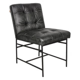 Essex Stockton 19" Dining Chair in Weathered Black Leather, Set of 2 from Home Trends & Design - Luna Furniture