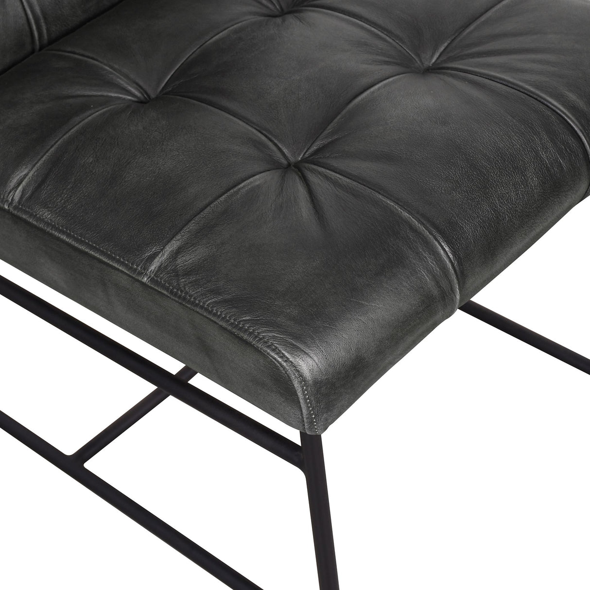 Essex Stockton 19" Dining Chair in Weathered Black Leather, Set of 2 from Home Trends & Design - Luna Furniture