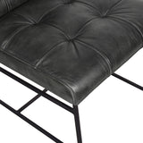 Essex Stockton 19" Dining Chair in Weathered Black Leather, Set of 2 from Home Trends & Design - Luna Furniture