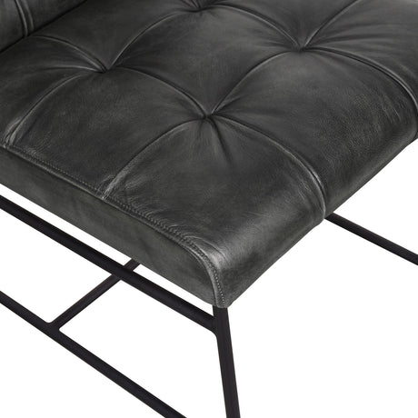 Essex Stockton 19" Dining Chair in Weathered Black Leather, Set of 2 from Home Trends & Design - Luna Furniture