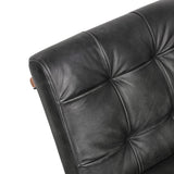 Essex Stockton 19" Dining Chair in Weathered Black Leather, Set of 2 from Home Trends & Design - Luna Furniture