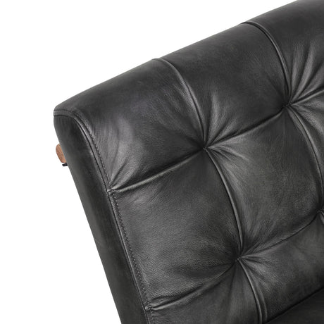 Essex Stockton 19" Dining Chair in Weathered Black Leather, Set of 2 from Home Trends & Design - Luna Furniture