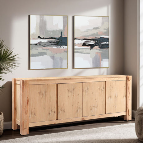 Flagstaff 80" Buffet in Natural Distressed Oak from Home Trends & Design - Luna Furniture