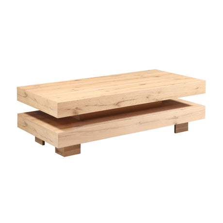 Flagstaff 55" Coffee Table in Natural Distressed Oak from Home Trends & Design - Luna Furniture
