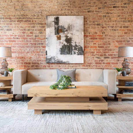 Flagstaff 55" Coffee Table in Natural Distressed Oak from Home Trends & Design - Luna Furniture