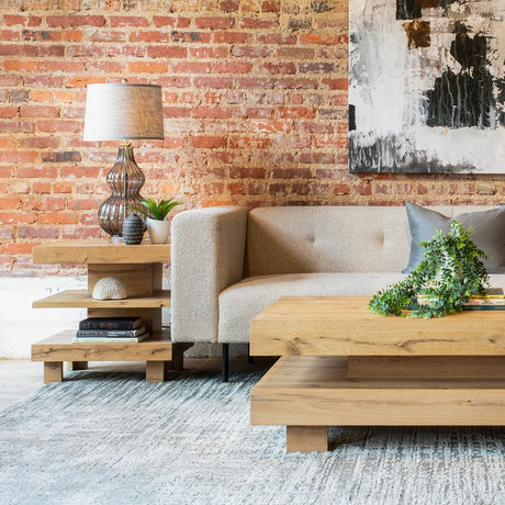 Flagstaff 24" Side Table in Natural Distressed Oak from Home Trends & Design - Luna Furniture