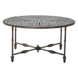 Fleur 40" Coffee Table with Floral Horn Inlay and Iron from Home Trends & Design - Luna Furniture