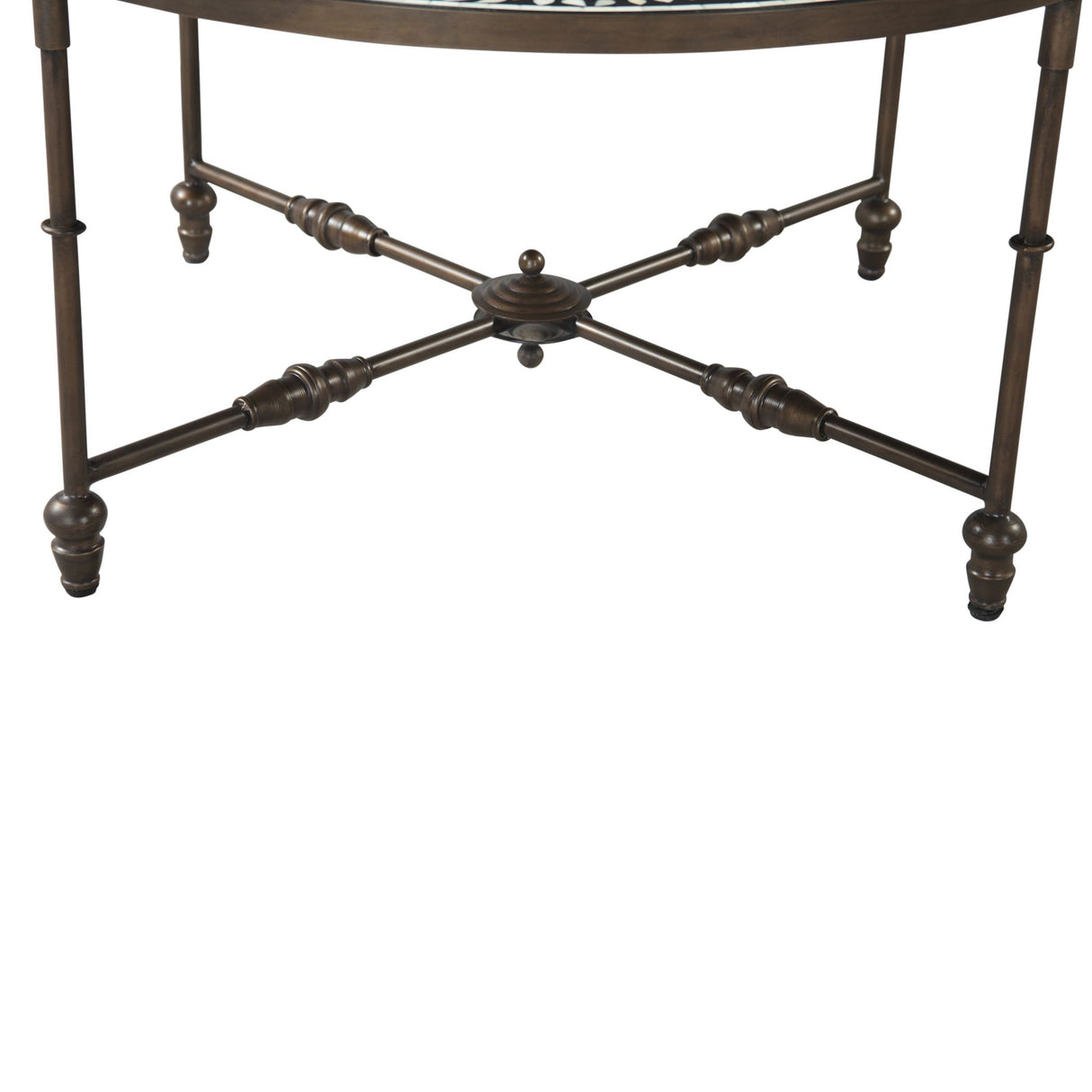 Fleur 40" Coffee Table with Floral Horn Inlay and Iron from Home Trends & Design - Luna Furniture
