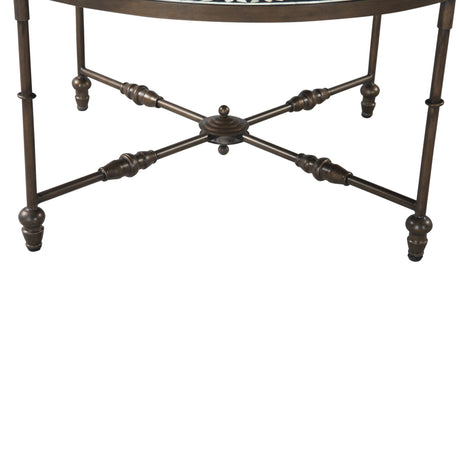 Fleur 40" Coffee Table with Floral Horn Inlay and Iron from Home Trends & Design - Luna Furniture