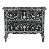Fleur 42" Two Drawer Chest with Floral Horn Inlay from Home Trends & Design - Luna Furniture