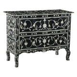 Fleur 42" Two Drawer Chest with Floral Horn Inlay from Home Trends & Design - Luna Furniture